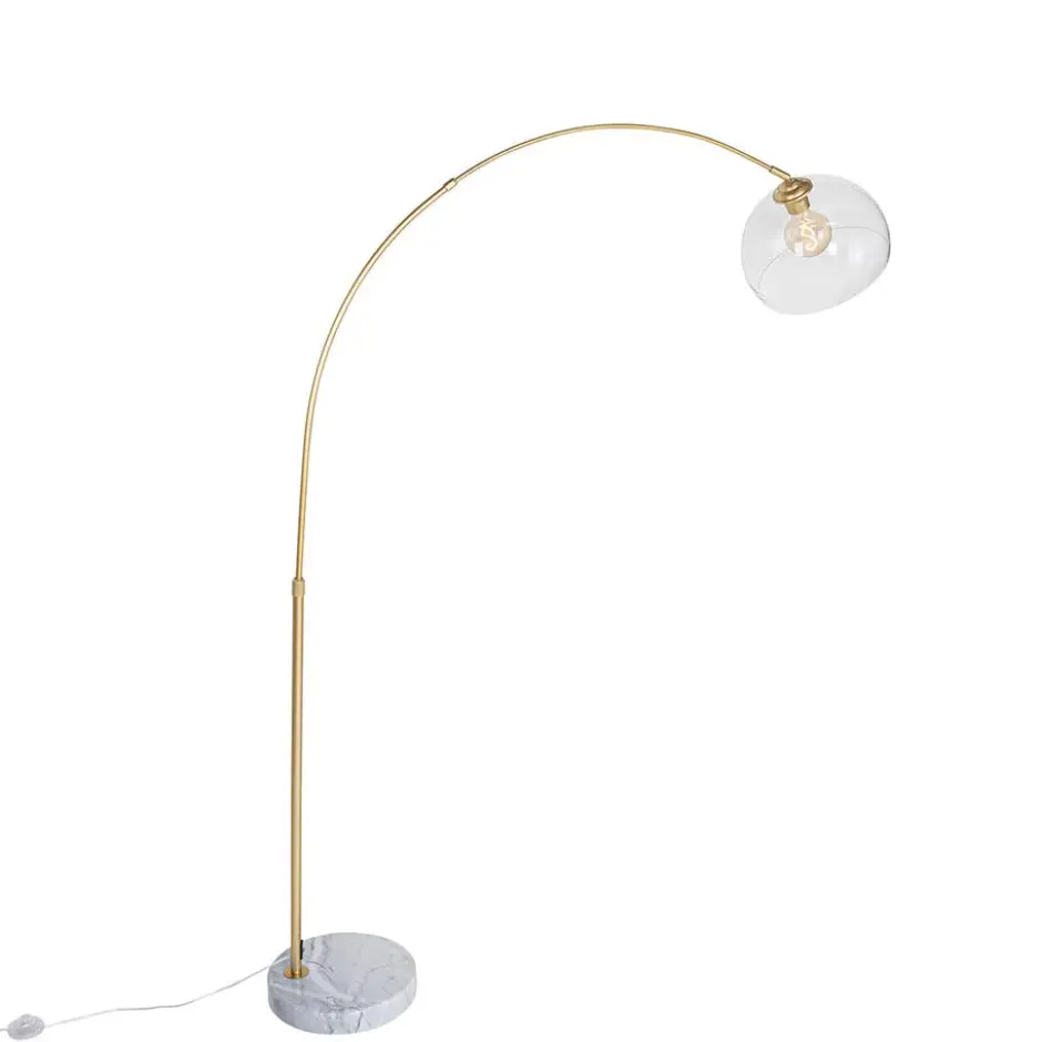 Qazqa booglamp arc goudkleurig e27
