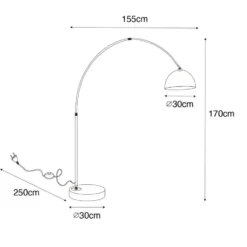 Qazqa booglamp arc goudkleurig e27
