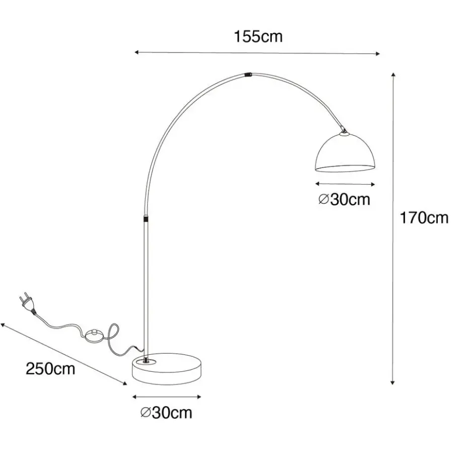 Qazqa booglamp arc goudkleurig e27