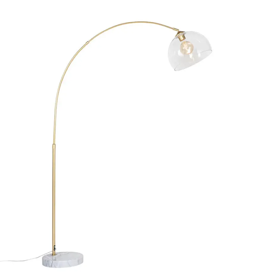 Qazqa booglamp arc goudkleurig e27