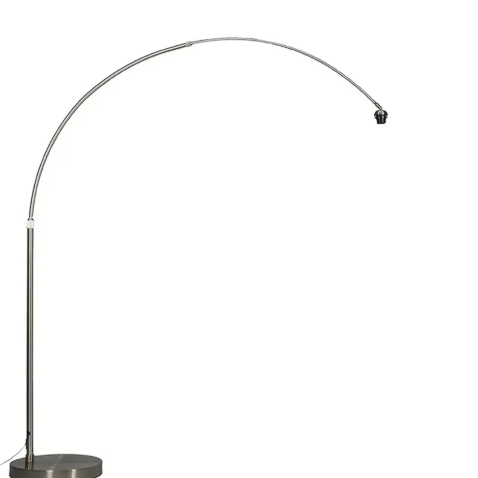 Qazqa booglamp arc zilverkleurig e27