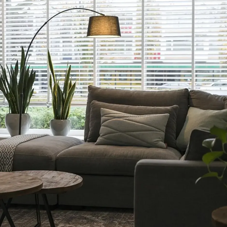 Qazqa booglamp arc zwart e27