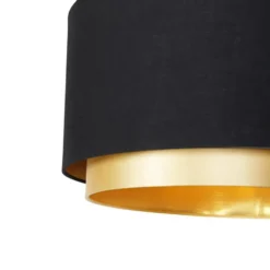 Qazqa booglamp shade-duo zwart e27