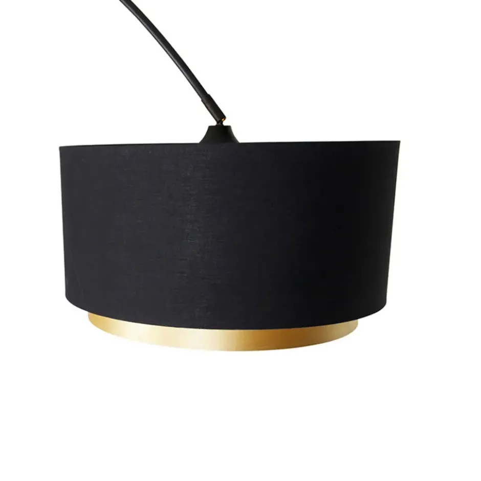 Qazqa booglamp shade-duo zwart e27