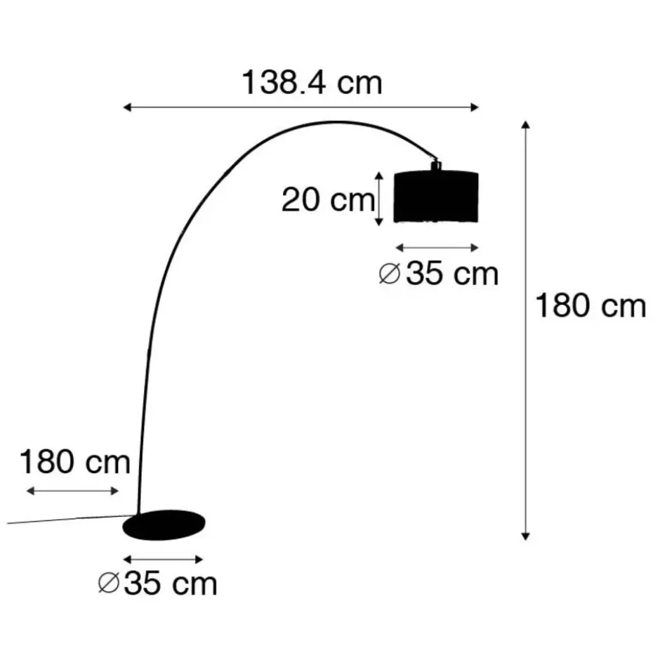 Qazqa booglamp vinossa zwart e27