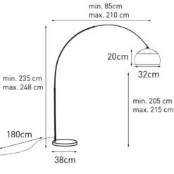 Qazqa booglamp xxl zilverkleurig e27