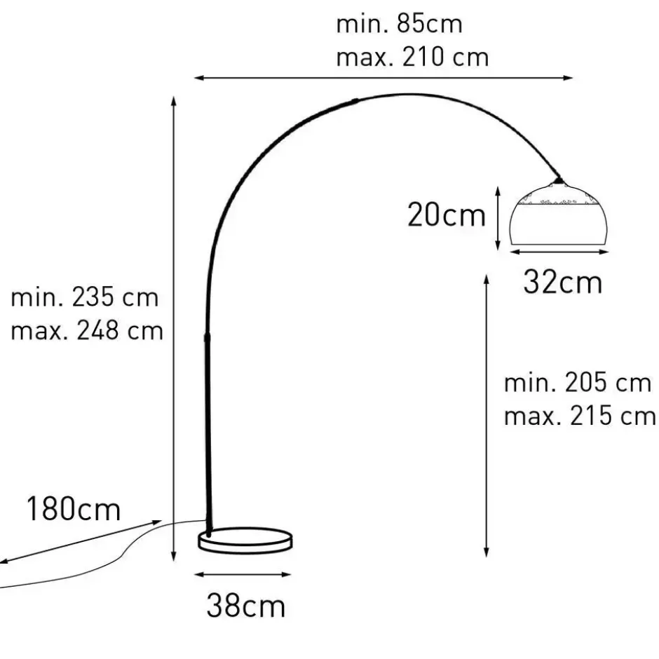 Qazqa booglamp xxl zilverkleurig e27