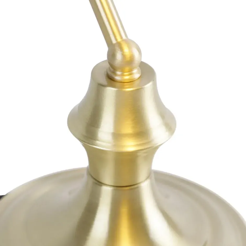 Qazqa bureaulamp banker goudkleurig e27