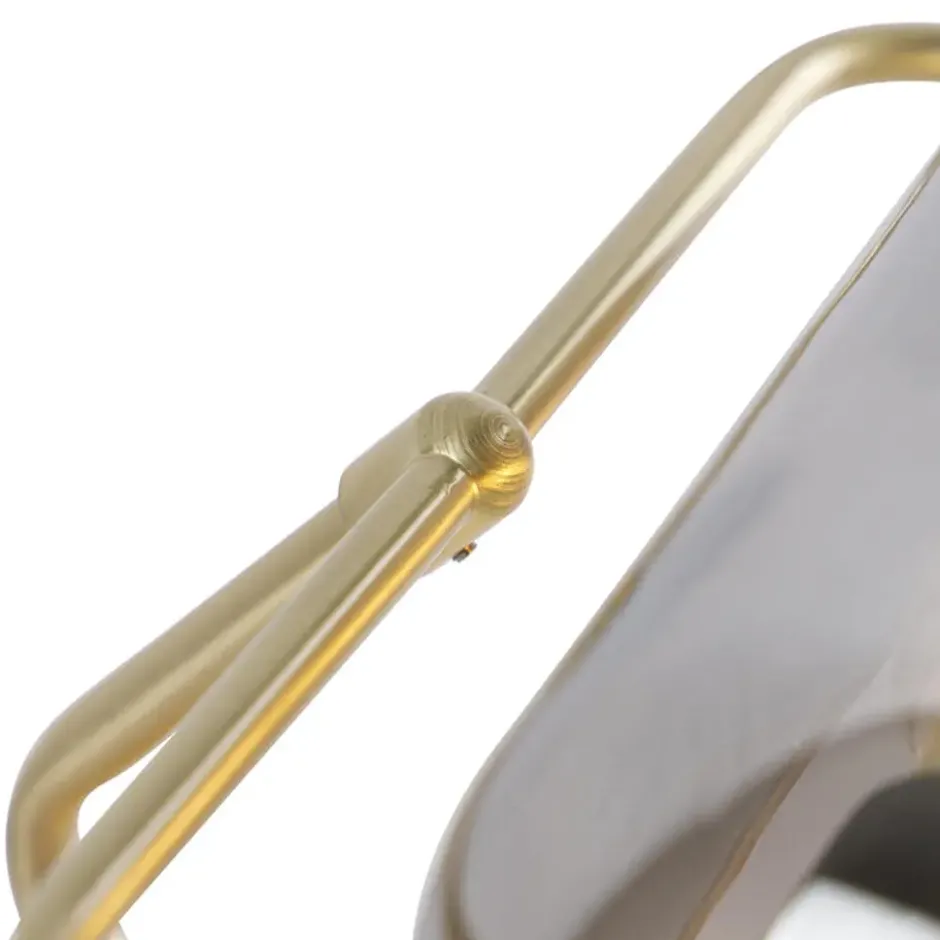 Qazqa bureaulamp banker goudkleurig e27