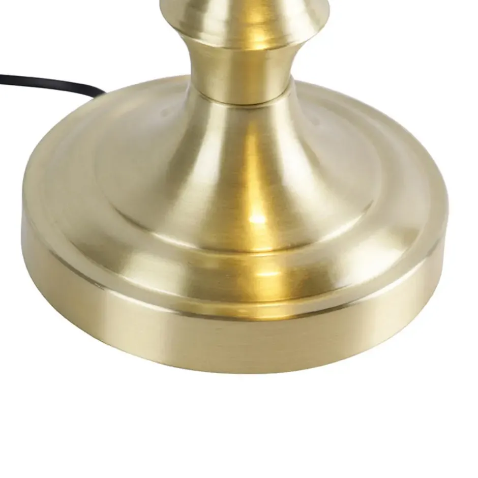 Qazqa bureaulamp banker goudkleurig e27