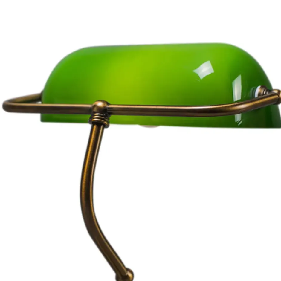Qazqa bureaulamp banker groen e27