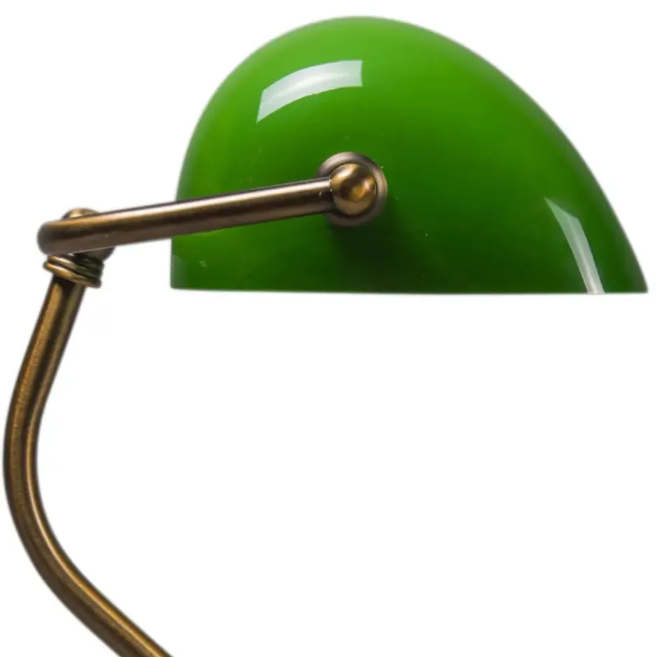 Qazqa bureaulamp banker groen e27