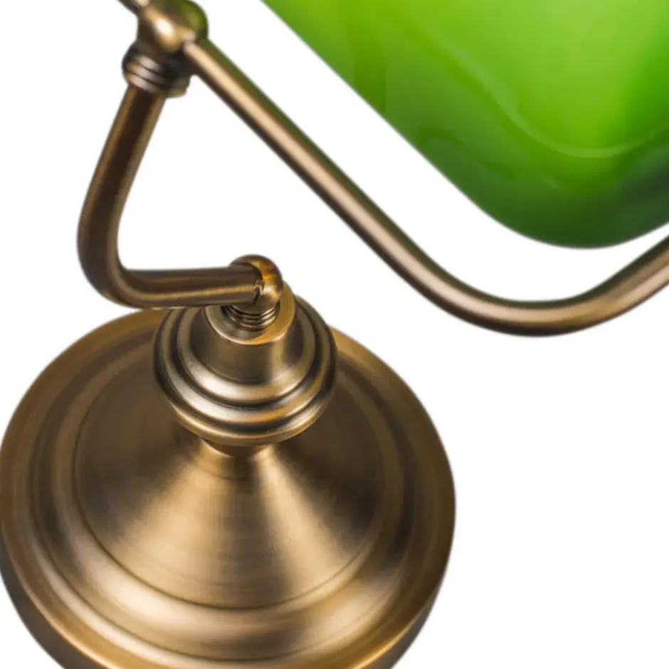 Qazqa bureaulamp banker groen e27