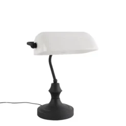 Qazqa bureaulamp banker wit e27