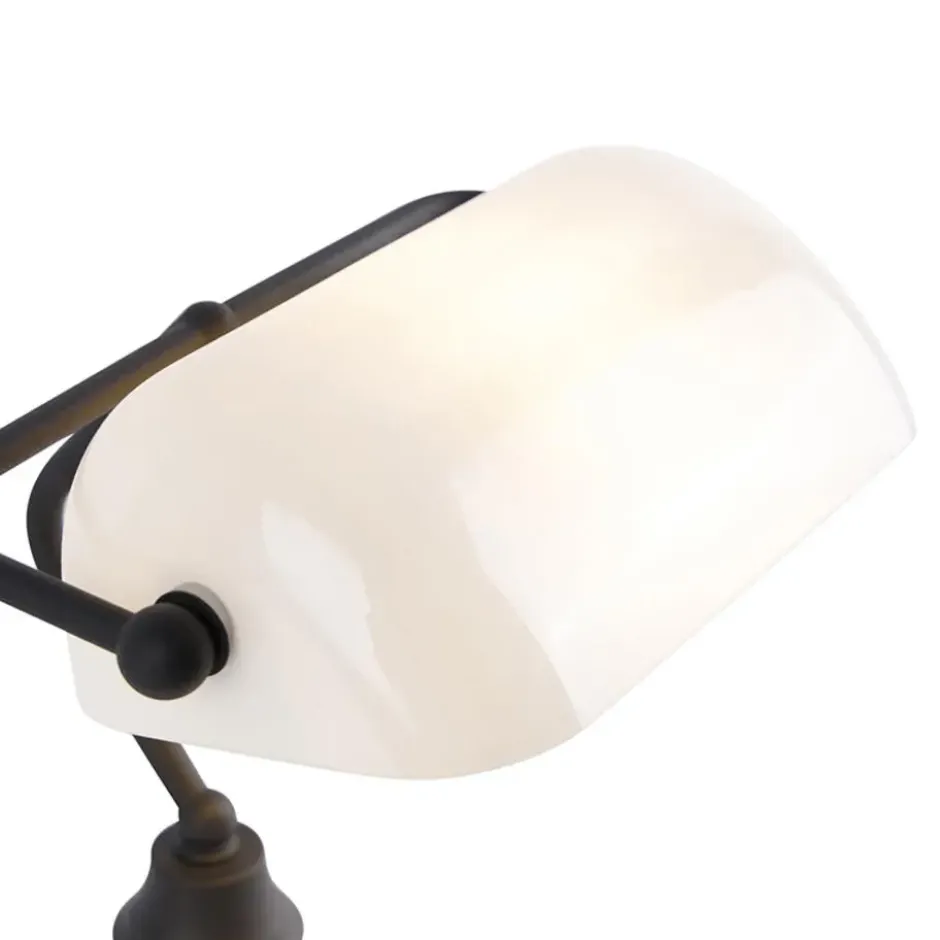 Qazqa bureaulamp banker wit e27