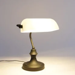 Qazqa bureaulamp banker wit e27
