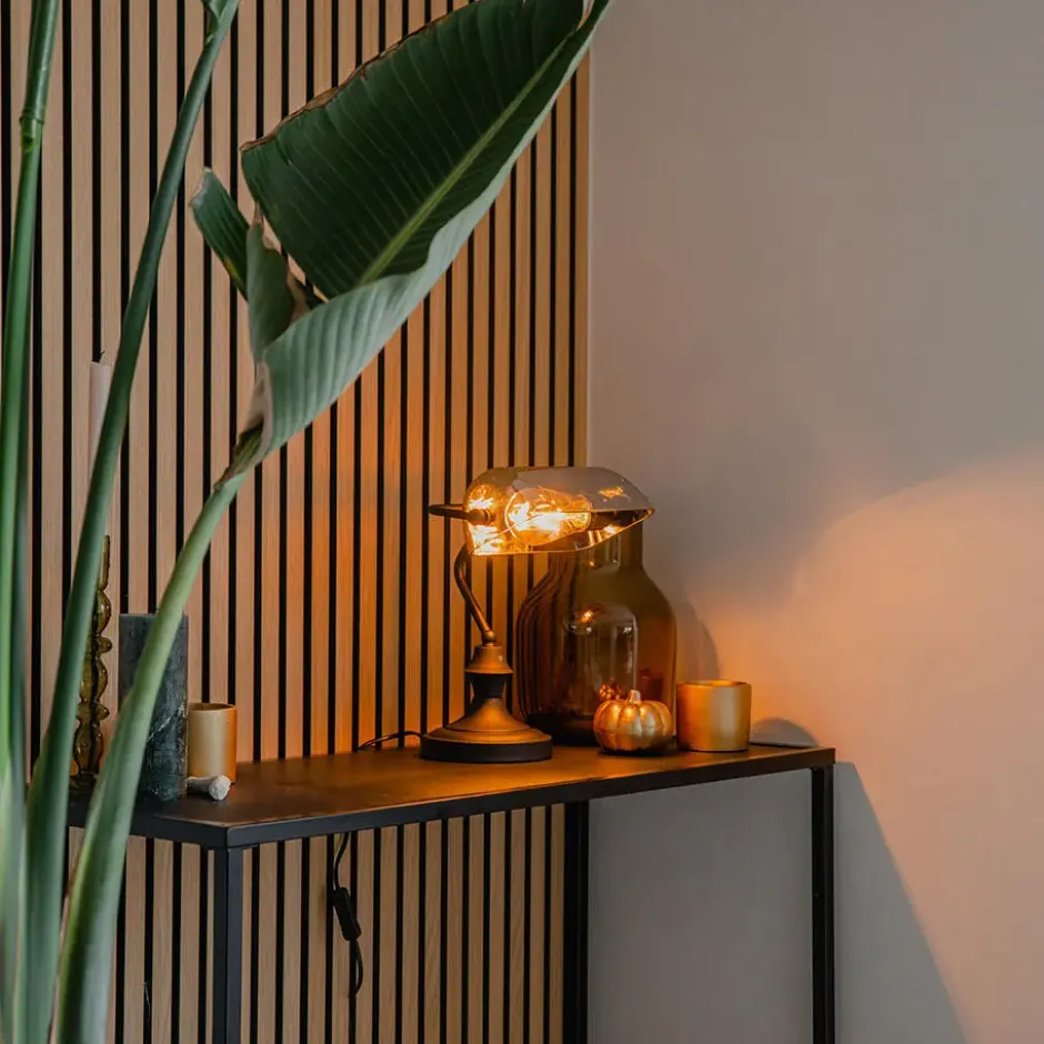 Qazqa bureaulamp banker zwart e27