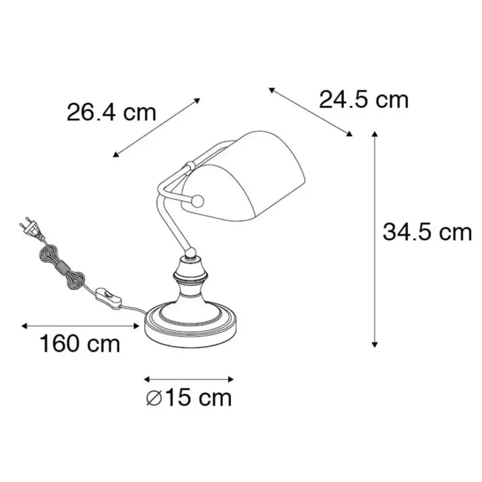 Qazqa bureaulamp banker zwart e27