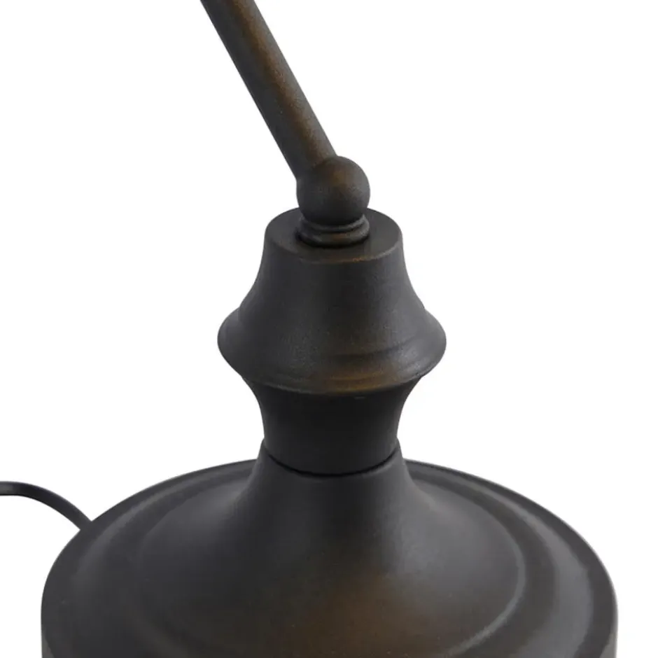 Qazqa bureaulamp banker zwart e27
