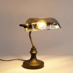 Qazqa bureaulamp banker zwart e27