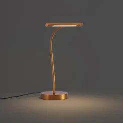 Qazqa bureaulamp tableau bronskleurig