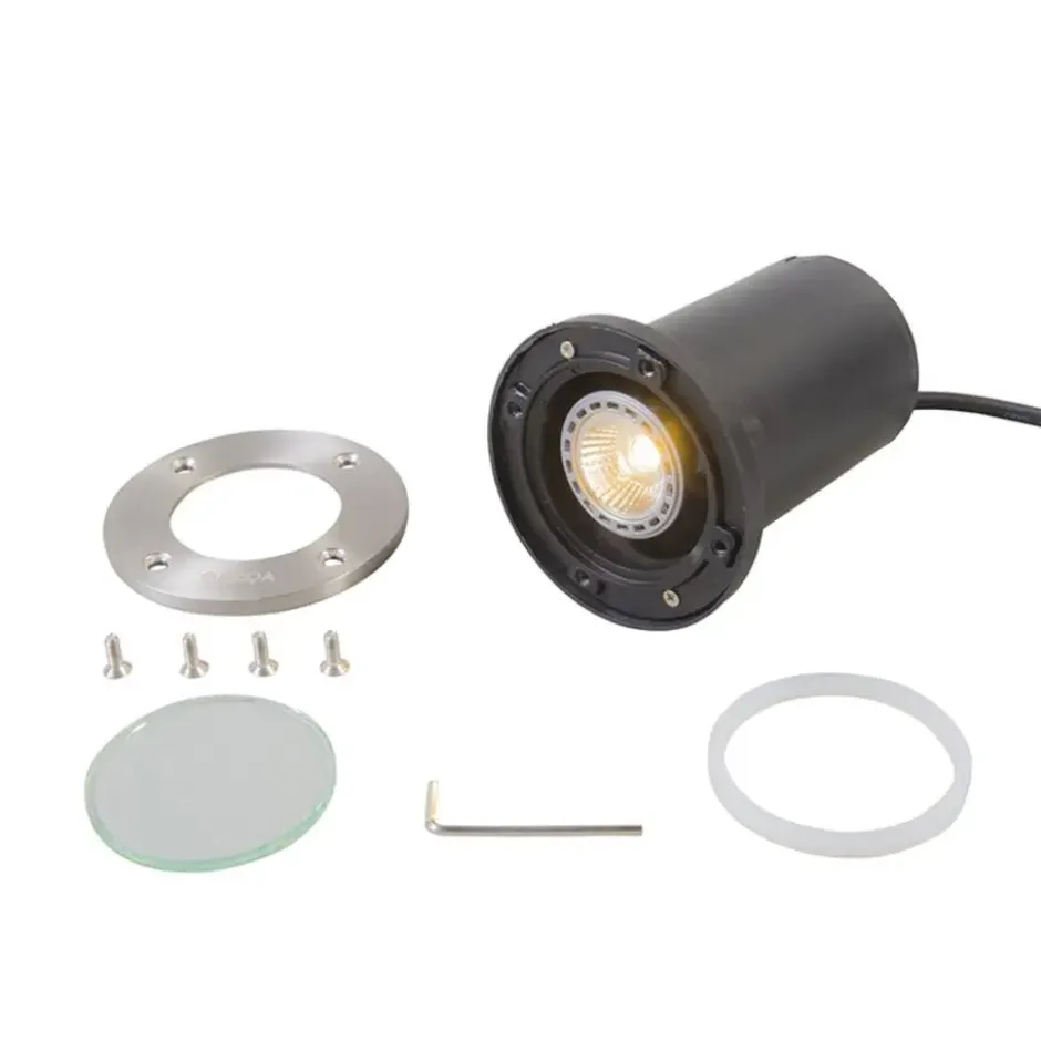 Qazqa grondspot basic zilverkleurig gu10