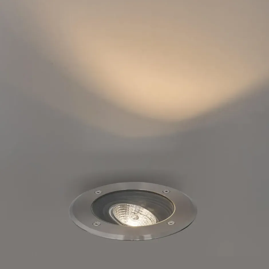Qazqa grondspot delux zilverkleurig gu10