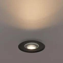 Qazqa grondspot delux zwart gu10