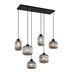 Qazqa hanglamp ana zwart e27