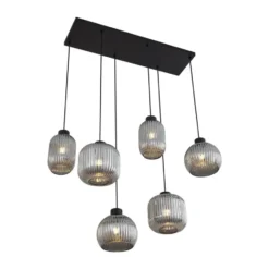 Qazqa hanglamp ana zwart e27