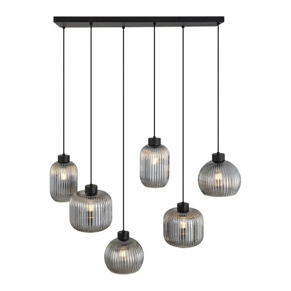 Qazqa hanglamp ana zwart e27