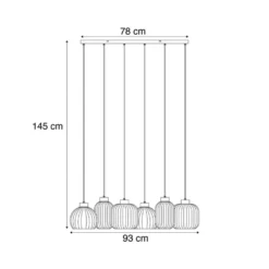 Qazqa hanglamp ana zwart e27