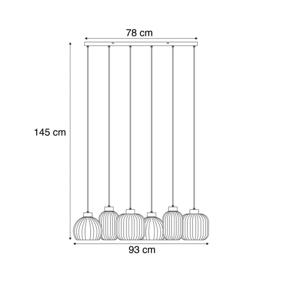 Qazqa hanglamp ana zwart e27