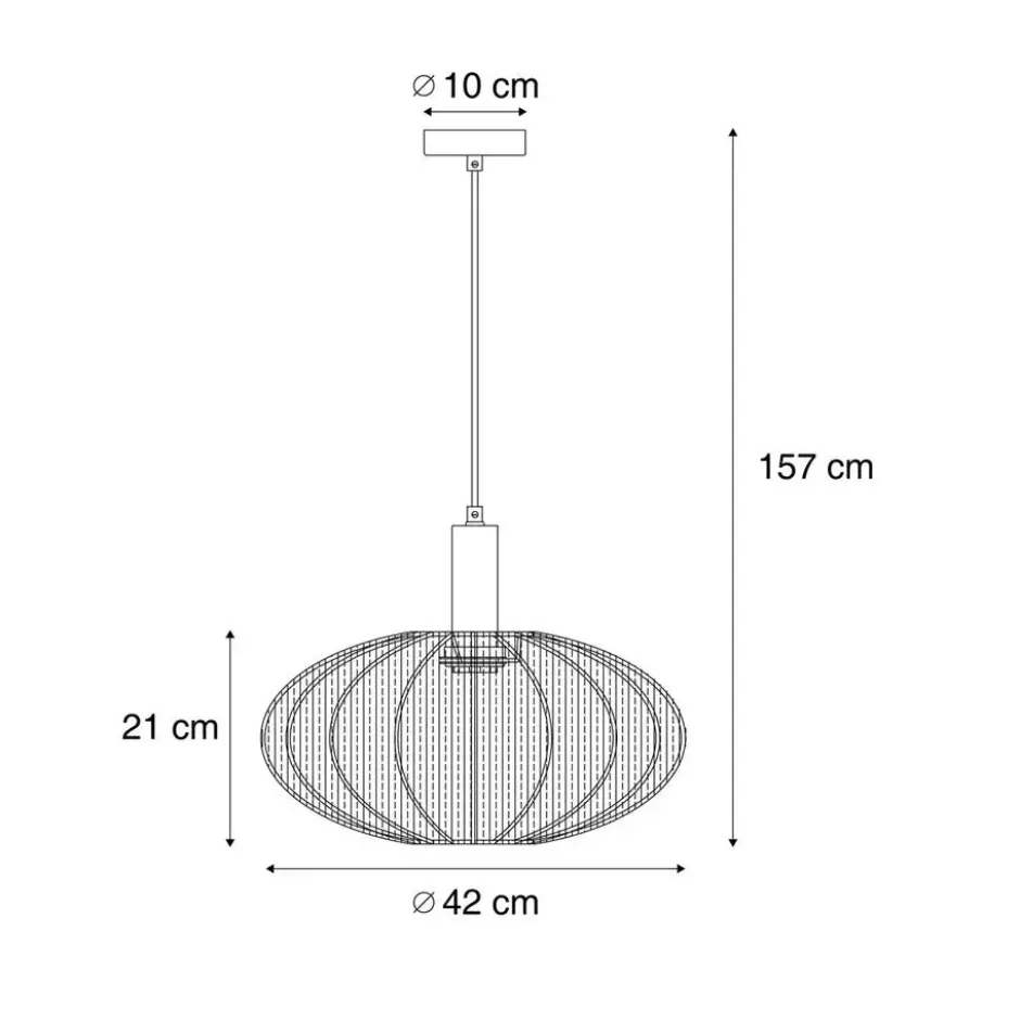 Qazqa hanglamp bida bruin e27