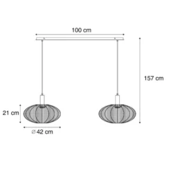 Qazqa hanglamp bida bruin e27