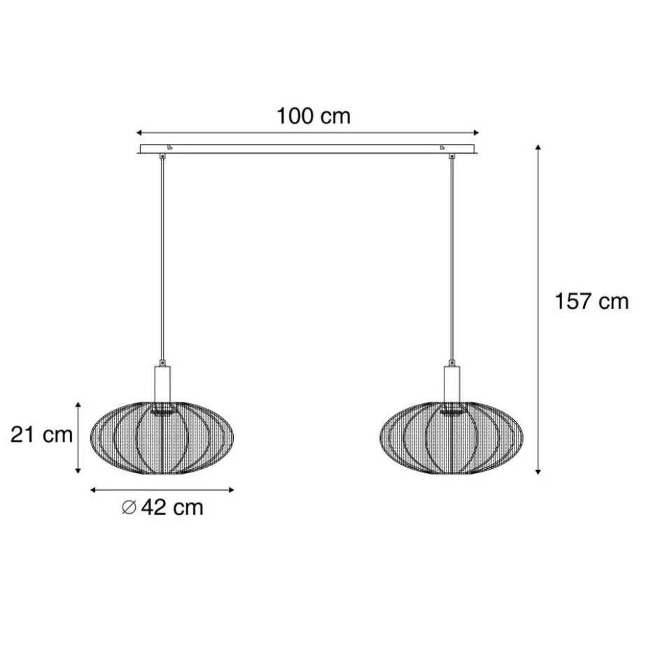 Qazqa hanglamp bida bruin e27