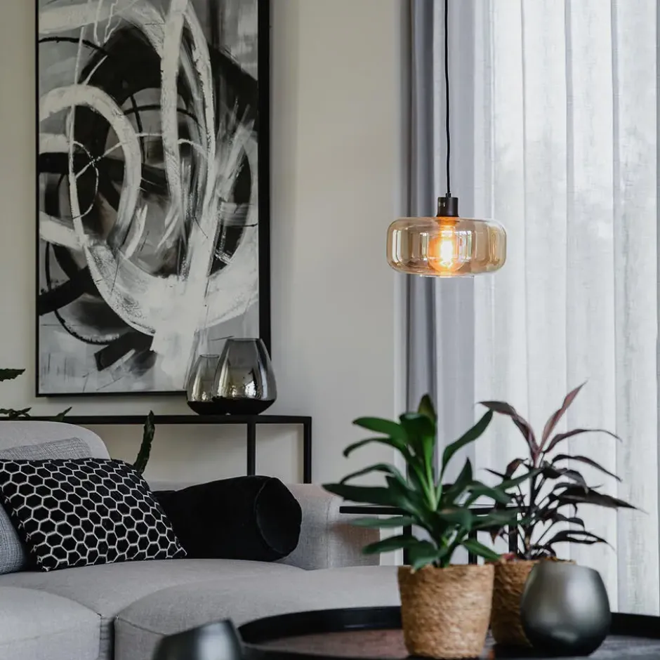 Qazqa hanglamp bizle beige e27