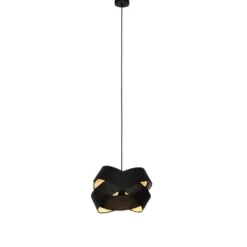 Qazqa hanglamp cloth zwart e27