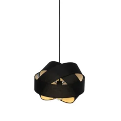 Qazqa hanglamp cloth zwart e27