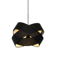 Qazqa hanglamp cloth zwart e27