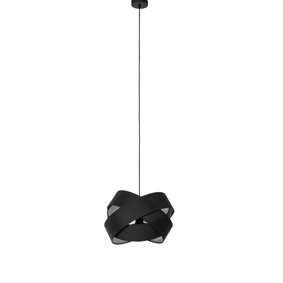 Qazqa hanglamp cloth zwart e27