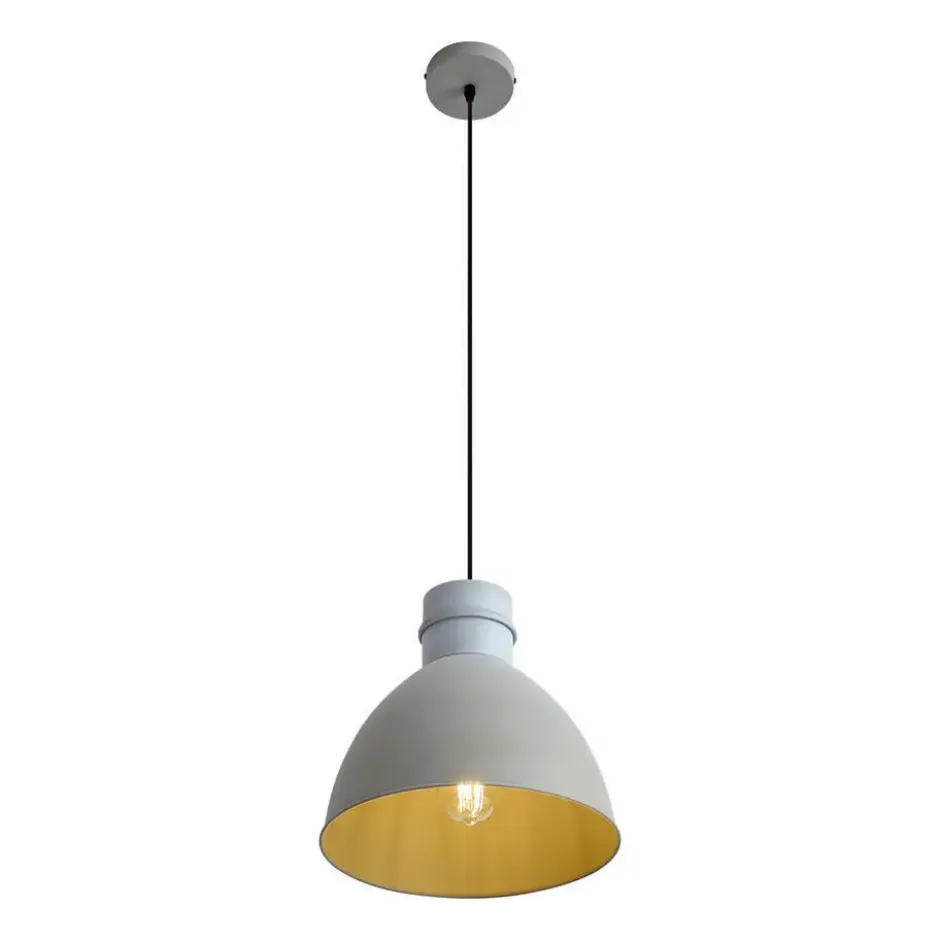 Qazqa hanglamp dory grijs e27