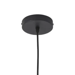 Qazqa hanglamp drum duo zwart e27