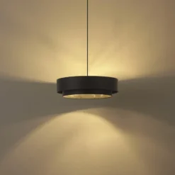 Qazqa hanglamp drum duo zwart e27
