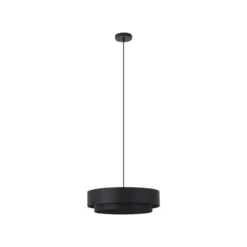 Qazqa hanglamp drum duo zwart e27