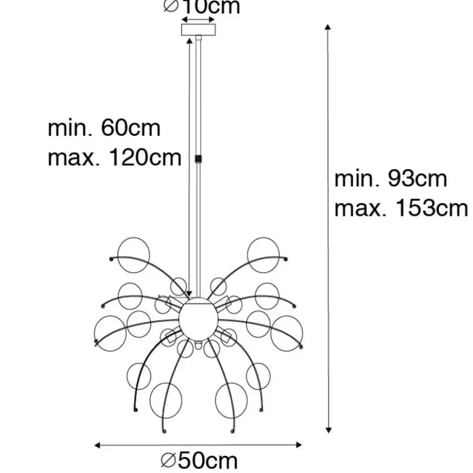Qazqa hanglamp explode goudkleurig g9