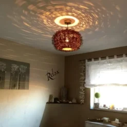 Qazqa hanglamp hatch hl bruin e27