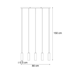 Qazqa hanglamp jeana zwart gu10