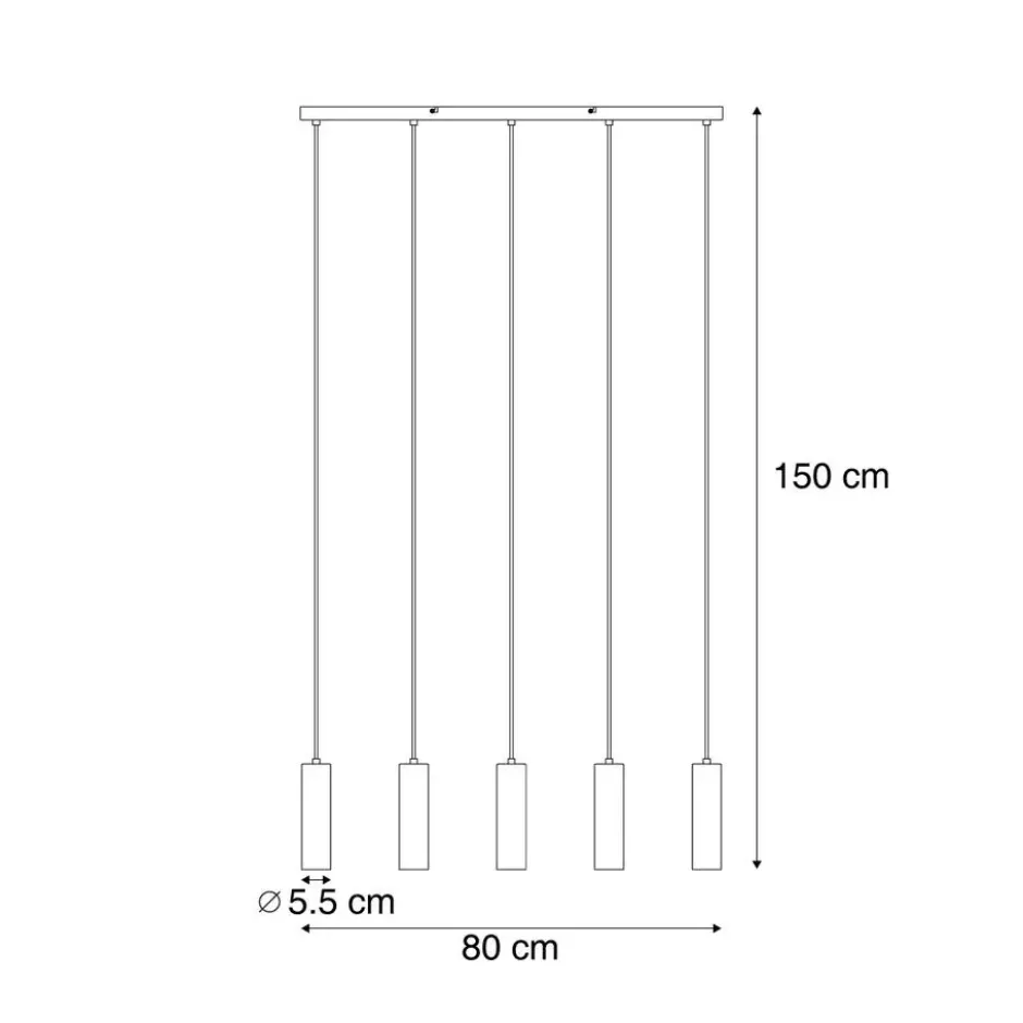 Qazqa hanglamp jeana zwart gu10