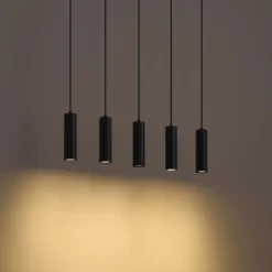 Qazqa hanglamp jeana zwart gu10
